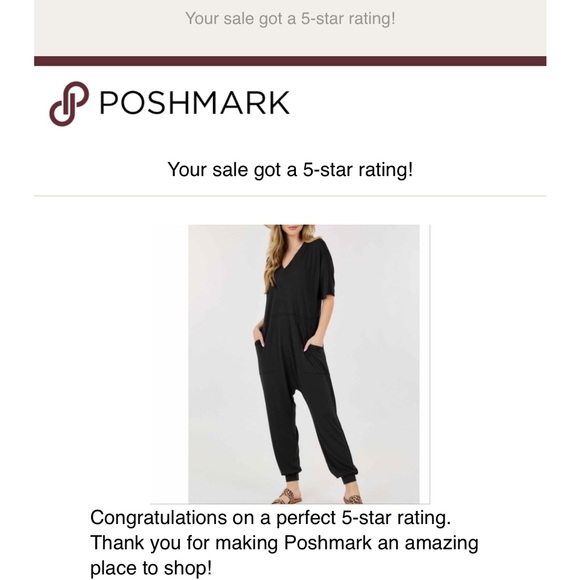 WOMEN'S COMFY V NECK SHORT SLEEVE JUMPSUIT - BLACK - Picture 2 of 5